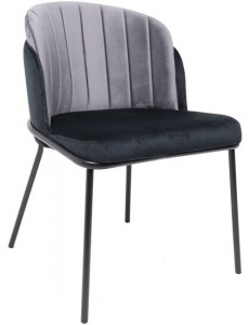 Стул Алвест AV 418 (черный бархат H-75/темно-серый H-15/черный)