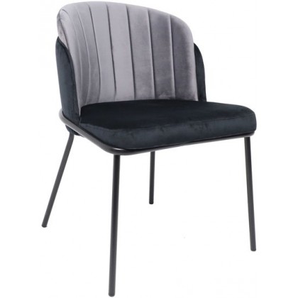 Стул Алвест AV 418 (черный бархат H-75/темно-серый H-15/черный)