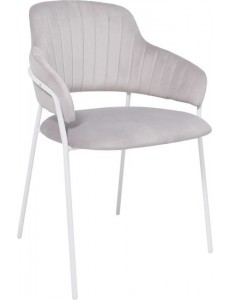 Стул с подлокотниками Алвест AV 448 (светло-серый бархат H-09/белый)