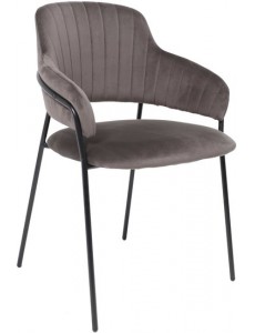 Стул с подлокотниками Алвест AV 448 (темно-серый бархат/черный)