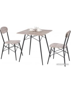 Обеденная группа Halmar Kabir + 2 стула (дуб сан ремо/черный)