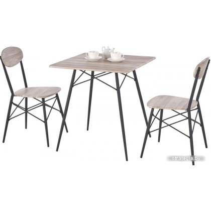 Halmar Kabir + 2 стула (дуб сан ремо/черный)