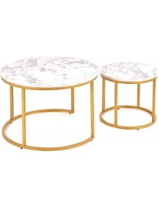 Журнальный столик Halmar Paola (белый мрамор/золотой)