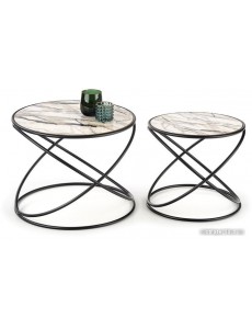 Журнальный столик Halmar Susanna (белый мрамор/черный)