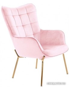 Интерьерное кресло Halmar Castel 2 (светло-розовый/золотой)