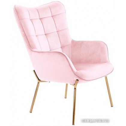 Интерьерное кресло Halmar Castel 2 (светло-розовый/золотой)