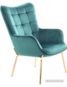 Интерьерное кресло Halmar Castel 2 (темно-зеленый/золотой)