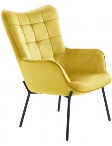 Интерьерное кресло Halmar Castel (горчичный/черный)