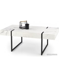 Журнальный столик Halmar Blanca 110x60x43 (белый мрамор/черный)