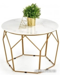 Журнальный столик Halmar Madison 60x45 (мрамор/золотой)