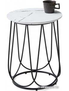 Журнальный столик Halmar Nubira S (белый мрамор/черный)