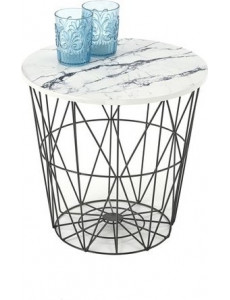 Журнальный столик Halmar Harissa B (черный/белый мрамор)