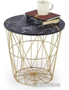 Журнальный столик Halmar Harissa G (золотой/черный мрамор)