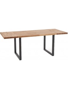 Кухонный стол Halmar Apex 140x85 (дуб натуральный/черный, массив)