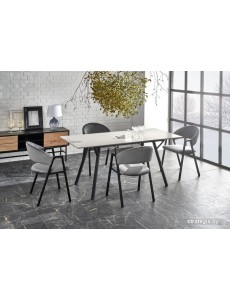Кухонный стол Halmar Balrog 2 140 (светло-серый/черный)
