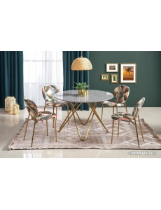 Кухонный стол Halmar Bonello 120x120 (мрамор/золотой)