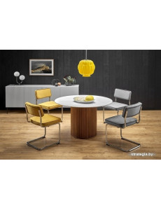 Кухонный стол Halmar Bruno (белый мрамор/ореховый)