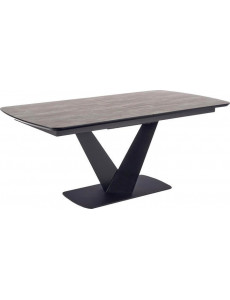 Кухонный стол Halmar Vinston 180-230/95 (темно-серый/черный)
