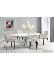 Кухонный стол Halmar Vivaldi 160 (белый мрамор/белый)