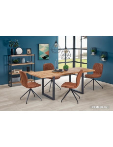 Кухонный стол Halmar Horus 126/206x80 (дуб светлый/черный)