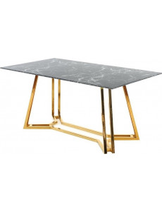 Кухонный стол Halmar Konami 160/90 (черный мрамор/золотой)