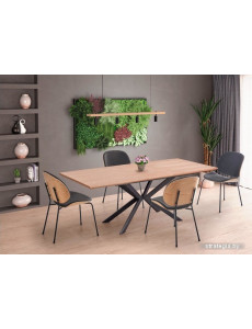 Кухонный стол Halmar Legarto 160 (дуб натуральный/черный)