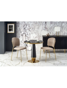 Кухонный стол Halmar Molina (черный мрамор/черный/золотой)