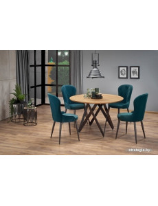 Кухонный стол Halmar Mozambik 120x120 (дуб золотой/черный)