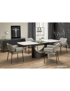 Кухонный стол Halmar Osman (белый мрамор/черный)