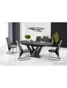 Кухонный стол Halmar Patrizio 160 (темно-серый/черный)