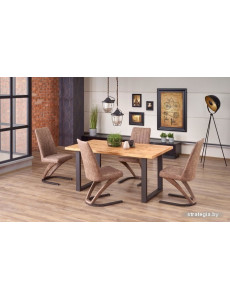 Кухонный стол Halmar Perez 160/250x90 (дуб светлый/черный)