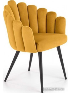 Стул с подлокотниками Halmar K410 (горчичный/черный)