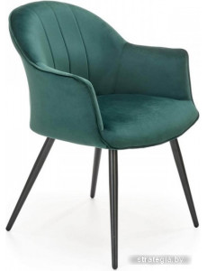 Стул с подлокотниками Halmar K468 (темно-зеленый/черный)