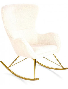 Кресло-качалка Halmar Liberto (кремовый/золотой)