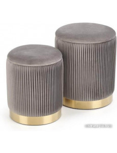Пуфик Halmar Комплект MONTY 2 шт серый/золотой