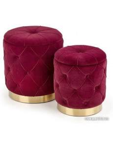 Пуфик Halmar Комплект POLLY 2 шт бордовый/золотой