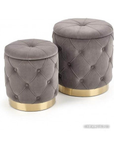 Пуфик Halmar Комплект POLLY 2 шт серый/золотой