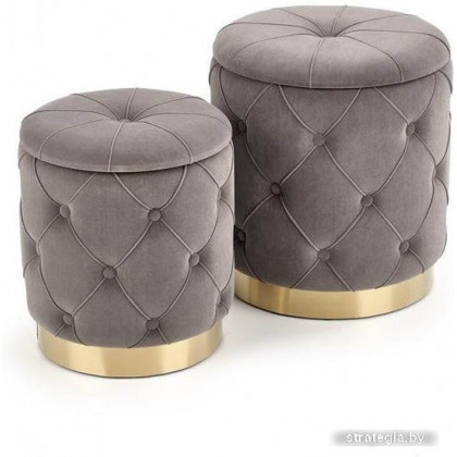 Halmar Комплект POLLY 2 шт серый/золотой