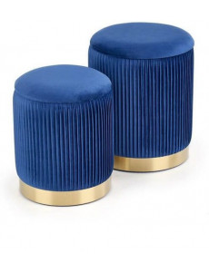 Пуфик Halmar Комплект MONTY 2 шт темно-синий/золотой