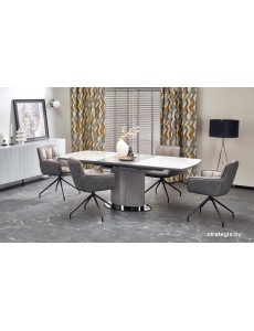 Кухонный стол Halmar Dancan (белый мрамор/серый/черный)