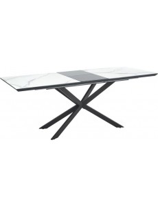 Кухонный стол Halmar Diesel 160-200/90 (белый мрамор/темно-серый/черный)