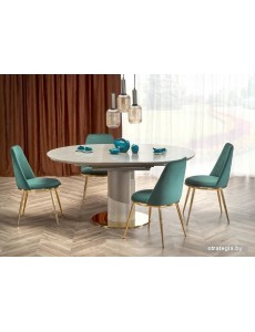 Кухонный стол Halmar Muscat 120 (серый мрамор/светло-серый/золотой)