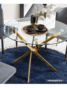 Кухонный стол Halmar Raymond 100 (прозрачный/золотой)