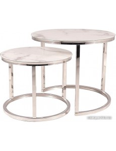 Журнальный столик Signal ATLANTA B II (2 шт., белый мрамор/хром)
