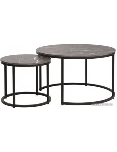 Журнальный столик Signal DION (2 шт., черный мрамор/черный)