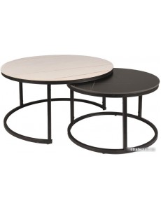 Журнальный столик Signal FERRANTE B (2 шт., белый мат/черный мат/черный мат)