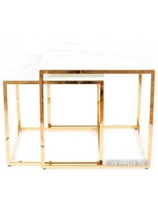 Журнальный столик Signal Gloria (эффект белого мрамора/золотой)