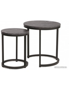 Журнальный столик Signal HOLA (2 шт., черный мрамор/черный)
