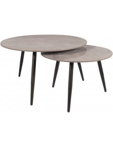 Журнальный столик Signal KORA C (2 шт., серый/черный мат)