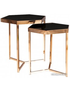 Журнальный столик Signal Milos 2 стола журнальных (черный/золотистый)